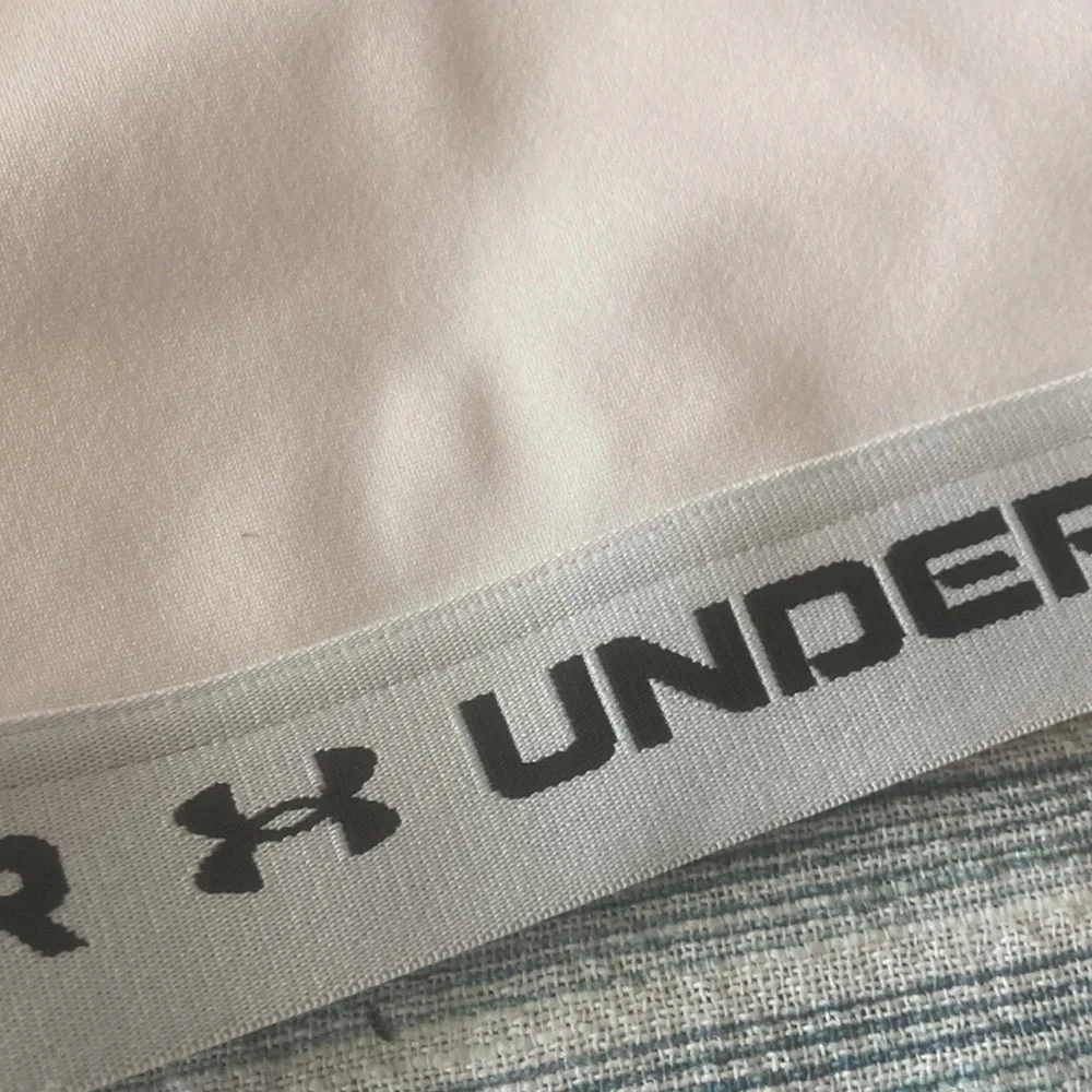 Under Armour youth, small white and black sports bra